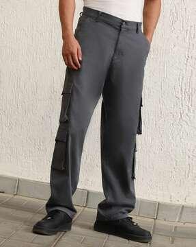men mid-rise straight fit cargo pants