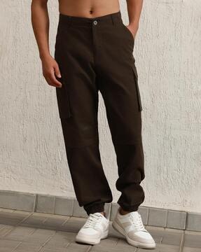 men mid-rise straight fit cargo pants