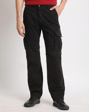 men mid-rise straight fit cargo pants