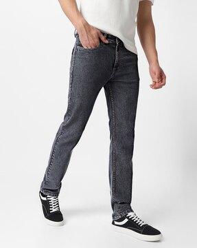 men mid-rise straight fit jeans
