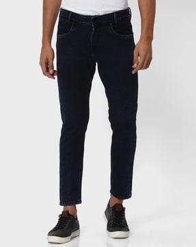 men mid-rise straight fit jeans