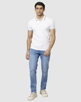 men mid-rise straight jeans