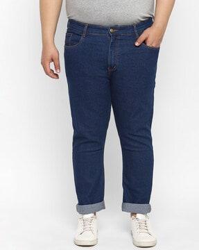 men mid-rise straight jeans