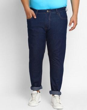 men mid-rise straight jeans