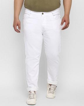 men mid-rise straight jeans