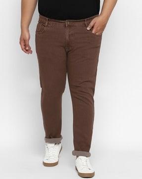 men mid-rise straight jeans