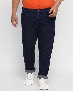 men mid-rise straight jeans