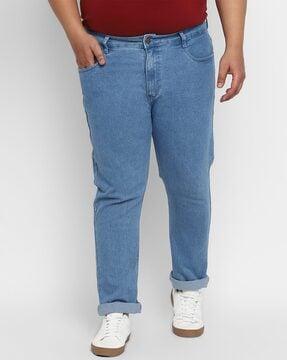 men mid-rise straight jeans