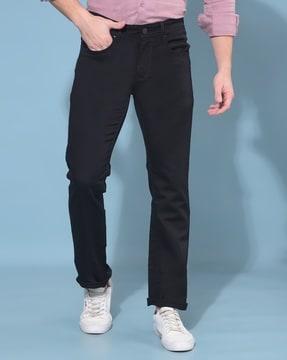 men mid-rise straight jeans