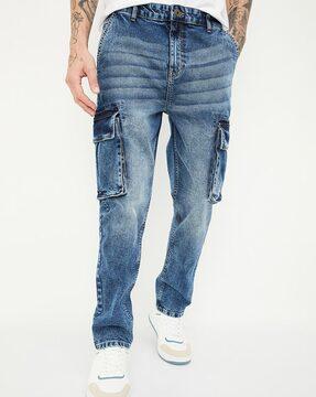 men mid rise straight jeans