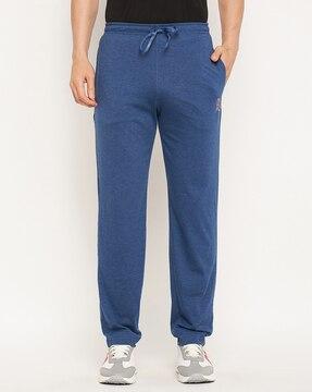 men mid rise straight track pants