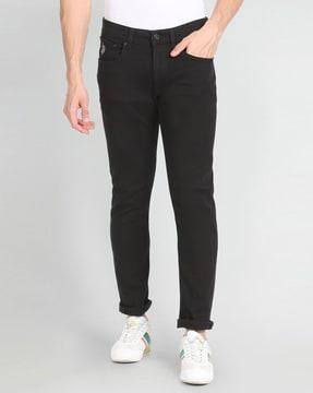 men mid-rise tapered fit jeans