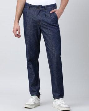 men mid-rise tapered fit jeans