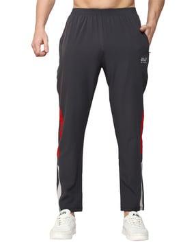 men mid-rise track pants with elasticated waist