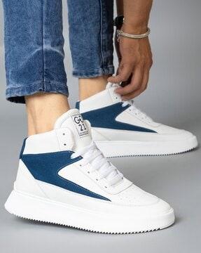 men mid-top lace-up sneakers