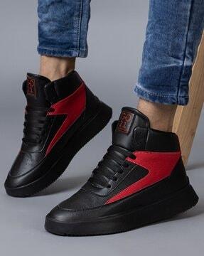 men mid-top lace-up sneakers