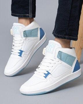 men mid-top lace-up sneakers