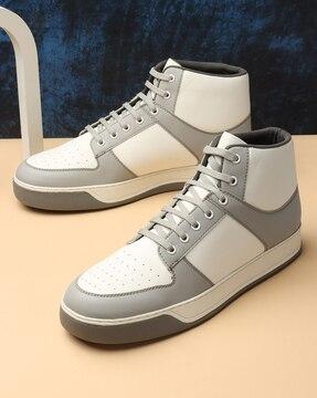 men mid-top lace-up sneakers