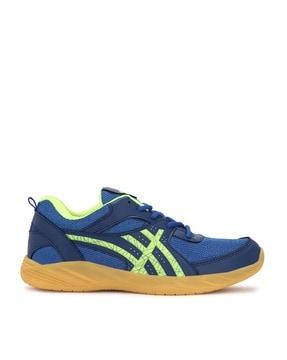 men mid-top round-toe badminton shoes with lace fastening