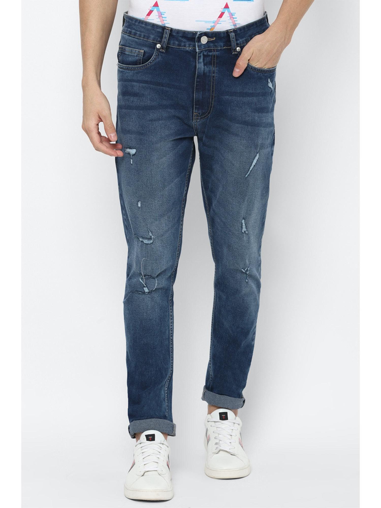 men mid waist straight fit regular length jeans