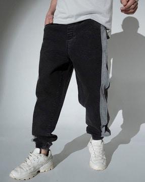 men mid-wash relaxed fit jogger jeans