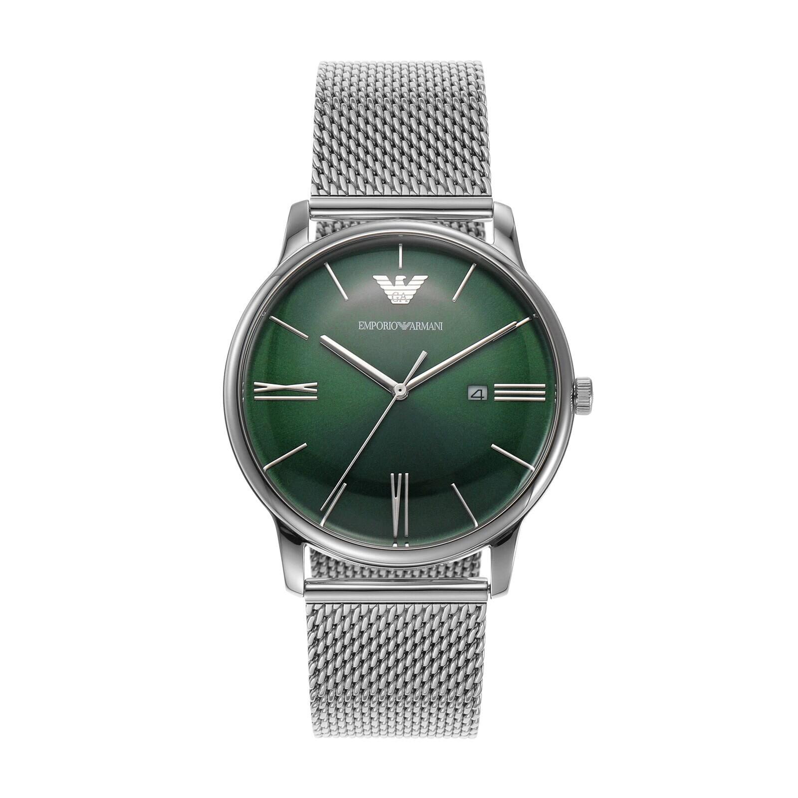 men minimalist silver watch ar11578