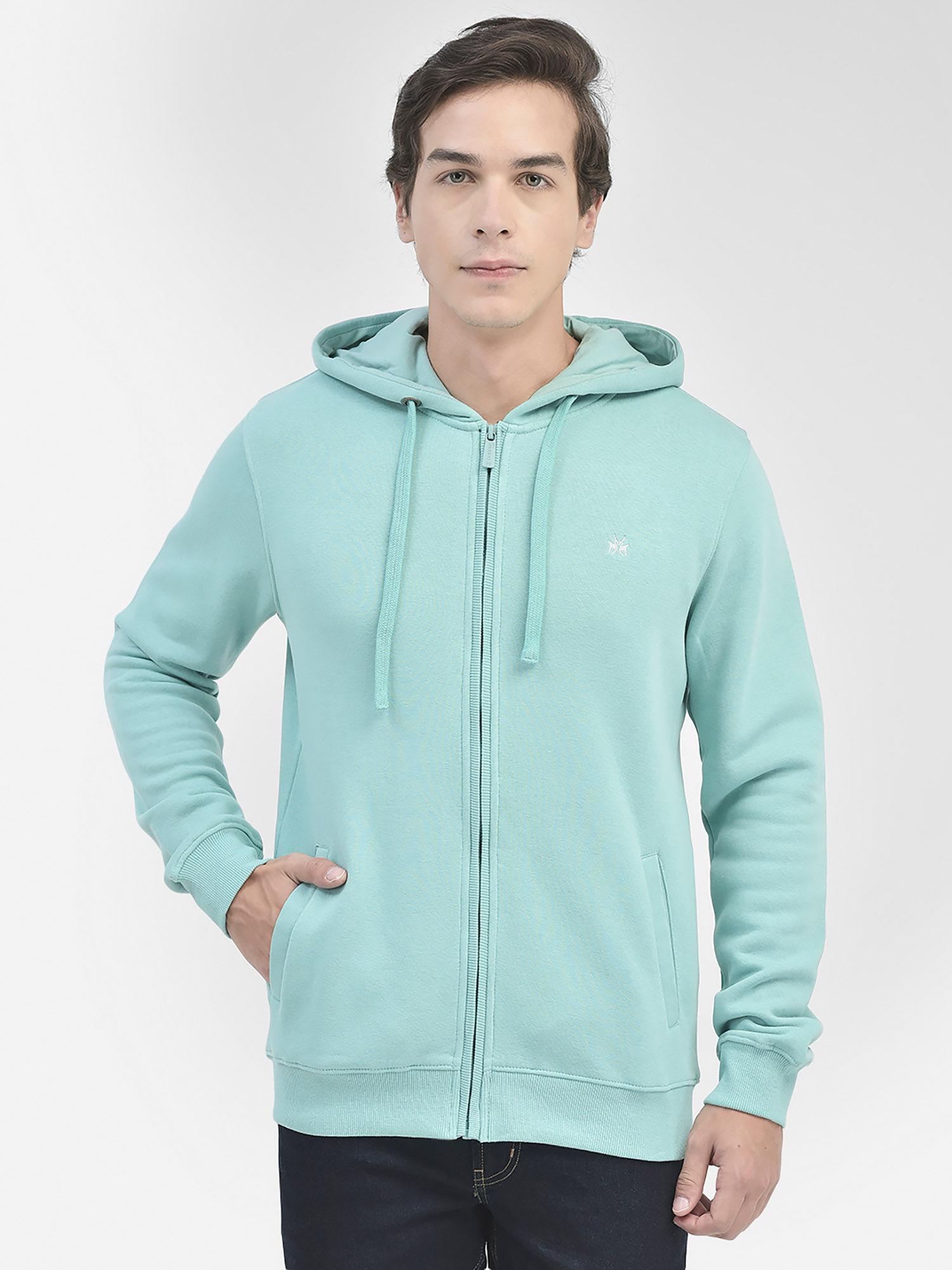 men mint turquoise hooded sweatshirt