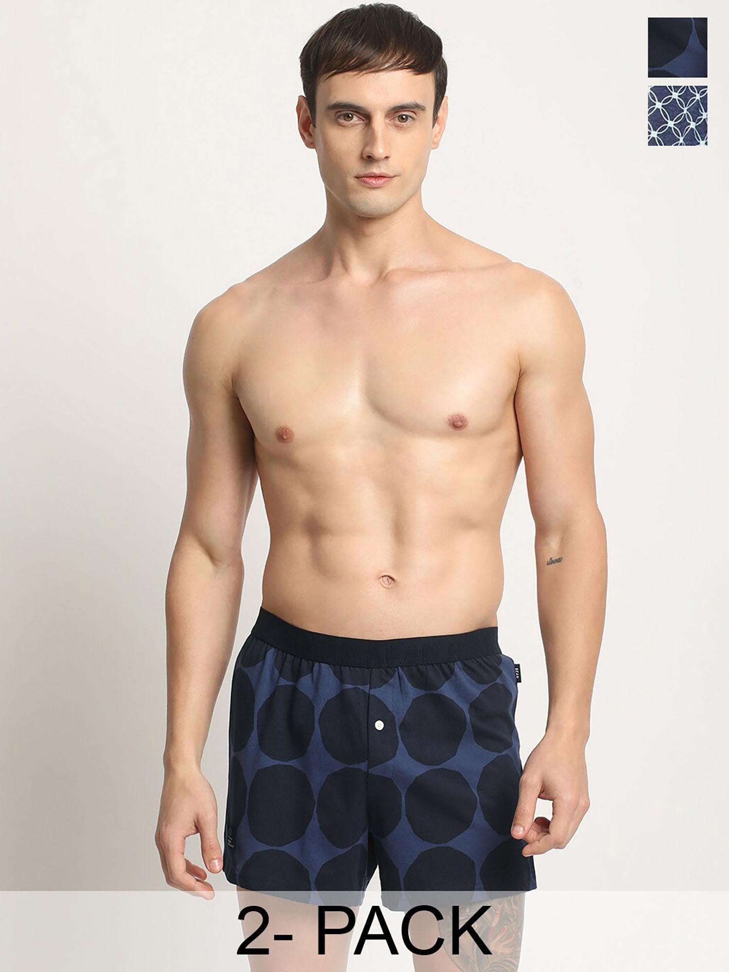 men multi-color cotton geometric boxers (pack of 2)