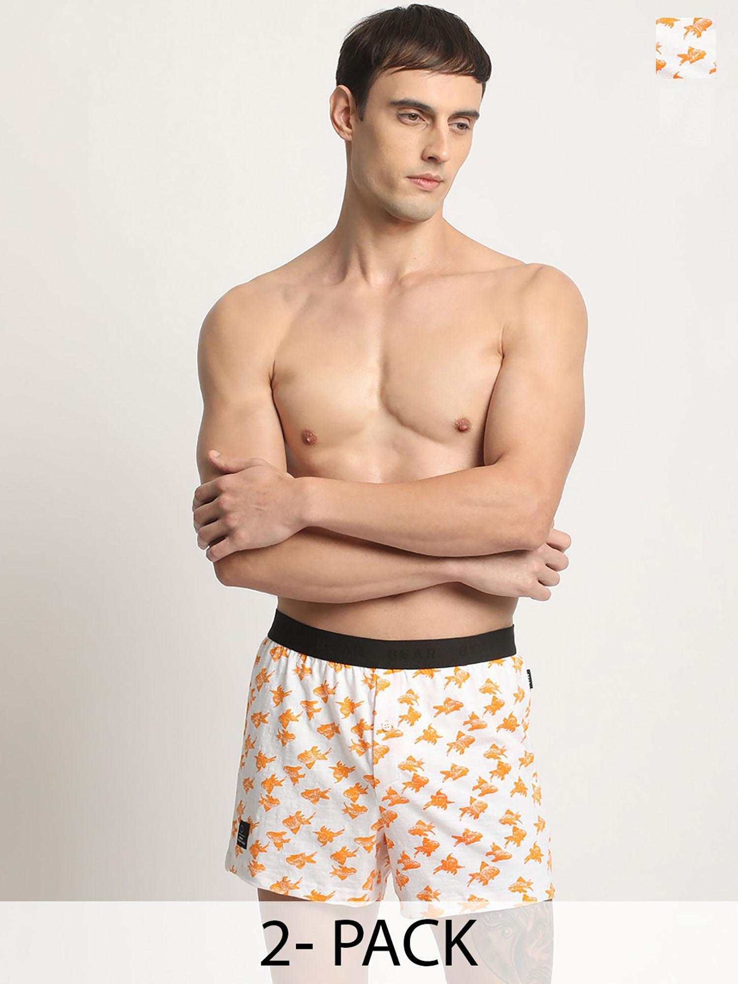 men multi-color cotton printed boxers (pack of 2)