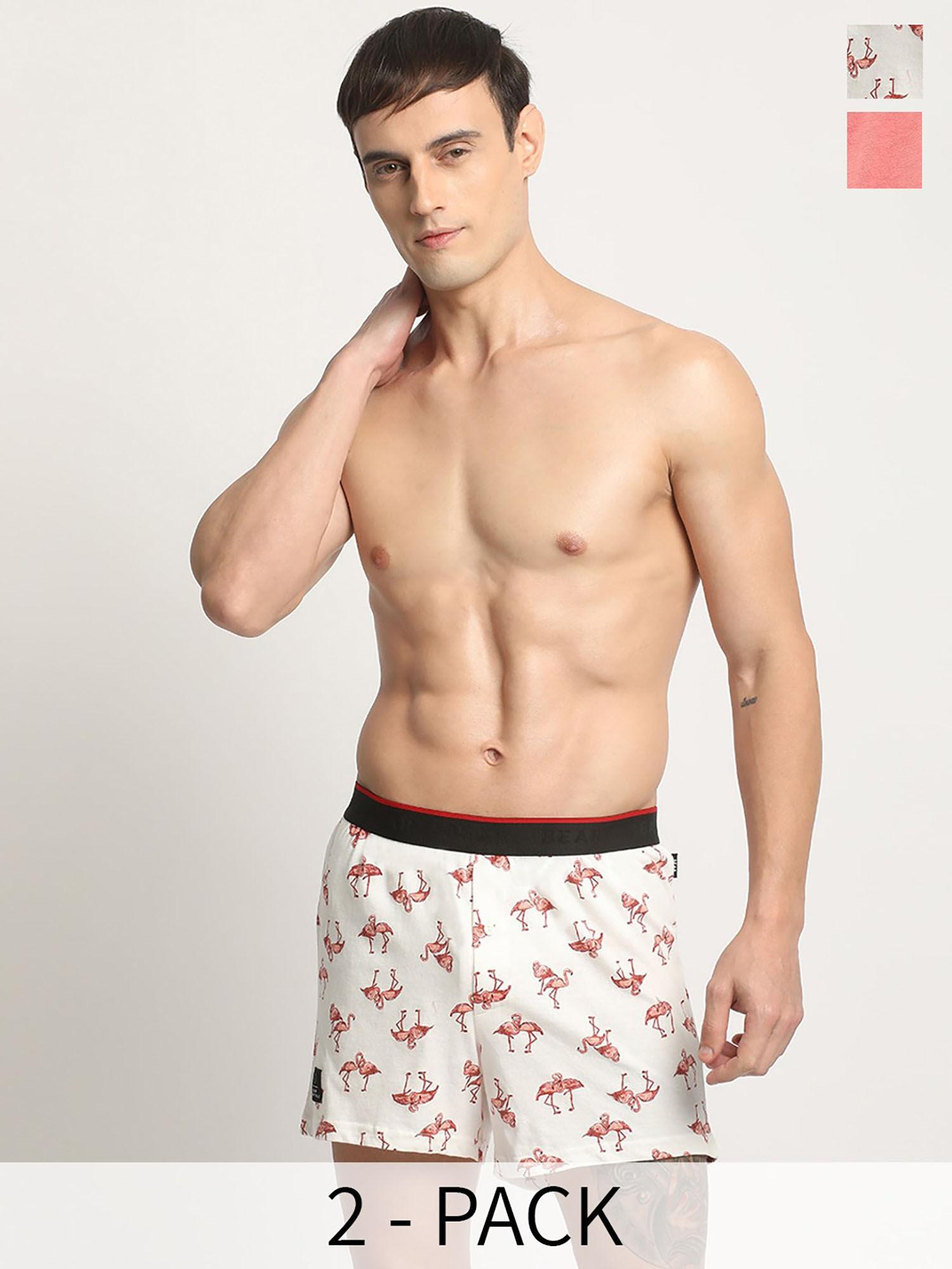 men multi-color cotton printed boxers (pack of 2)