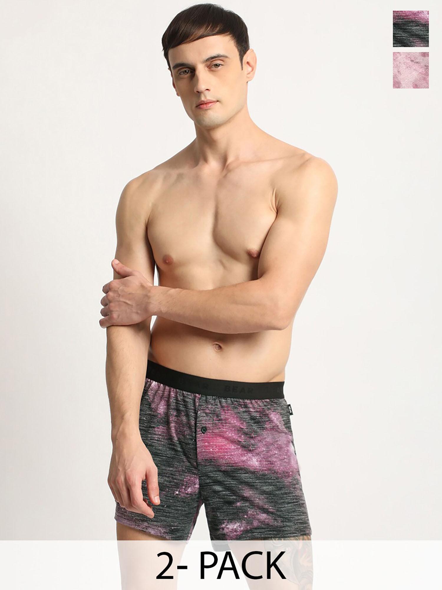 men multi-color cotton printed boxers (pack of 2)