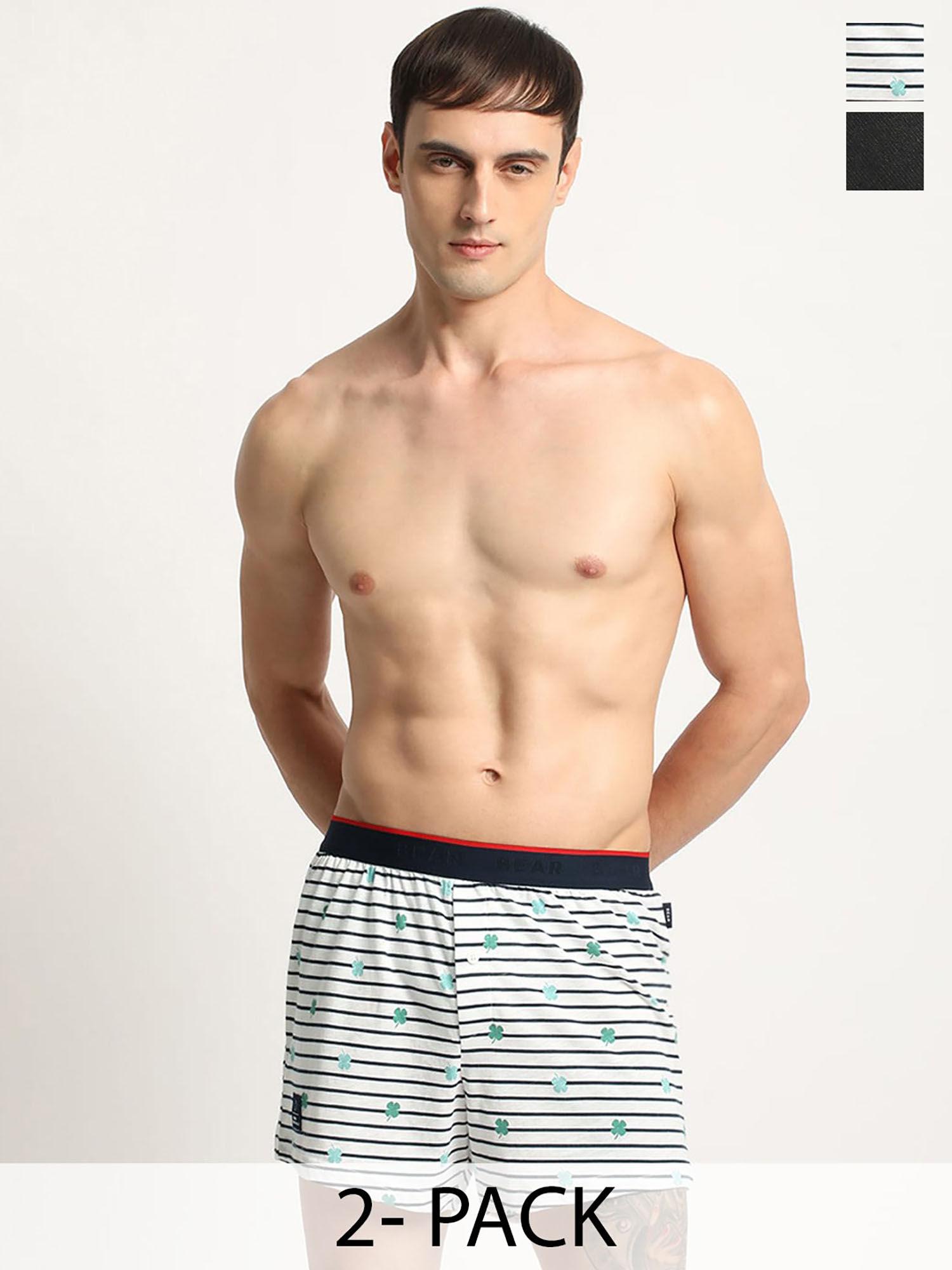 men multi-color cotton stripes boxers (pack of 2)