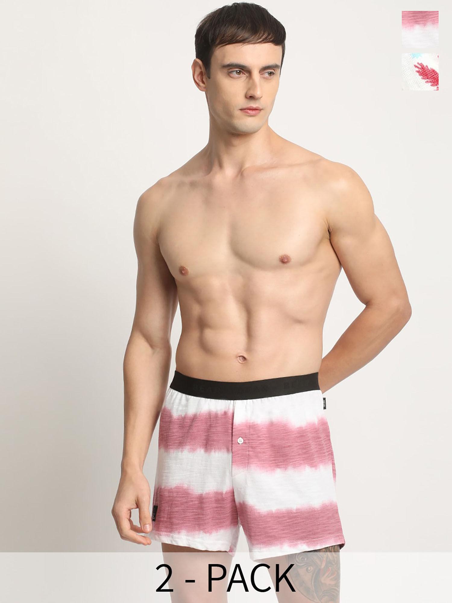 men multi-color cotton tie & dye boxers (pack of 2)