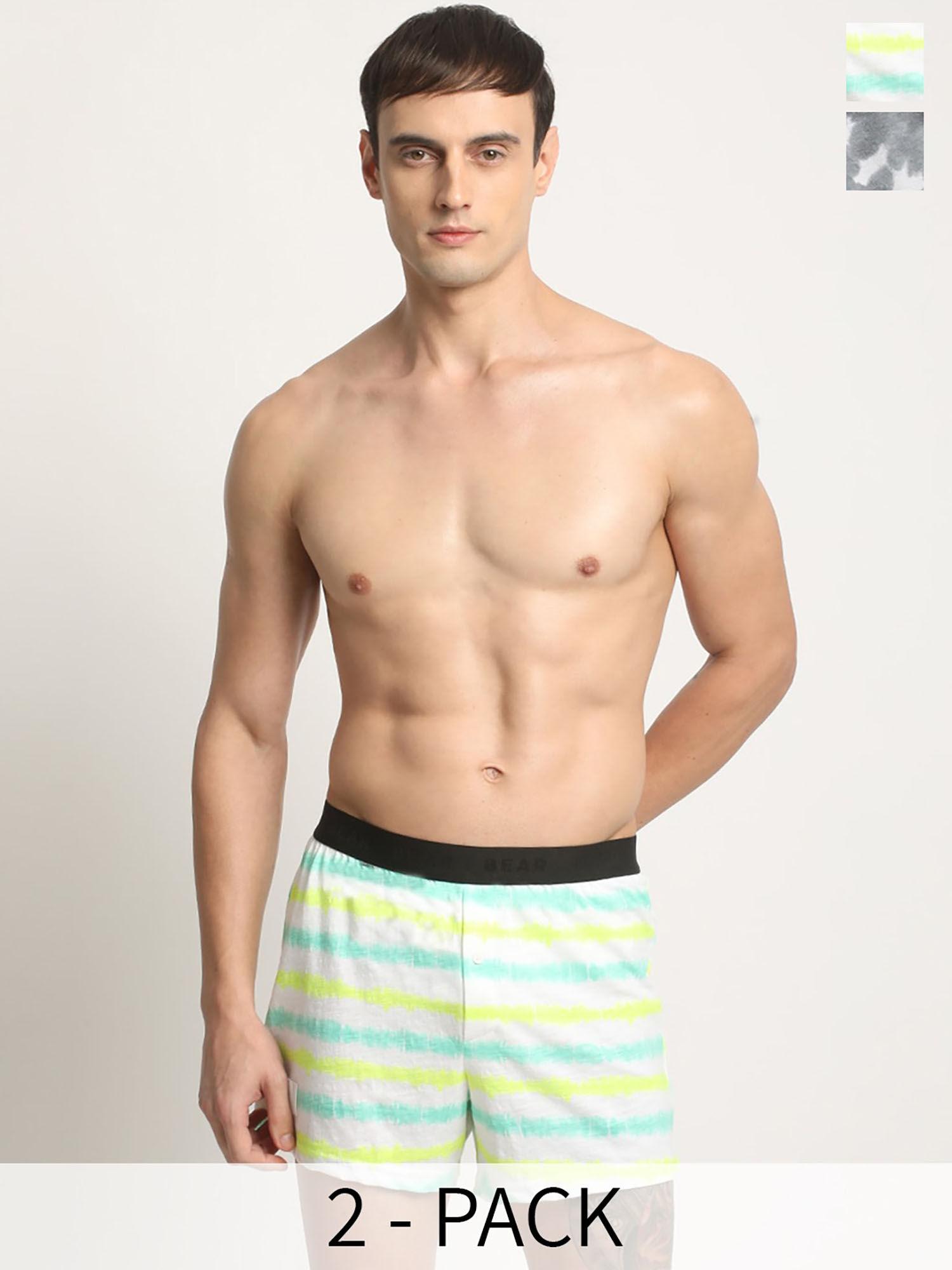 men multi-color cotton tie & dye boxers (pack of 2)