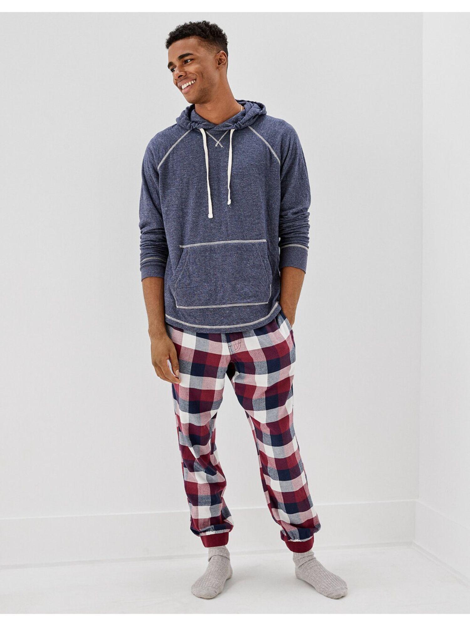 men multi-color flannel joggers