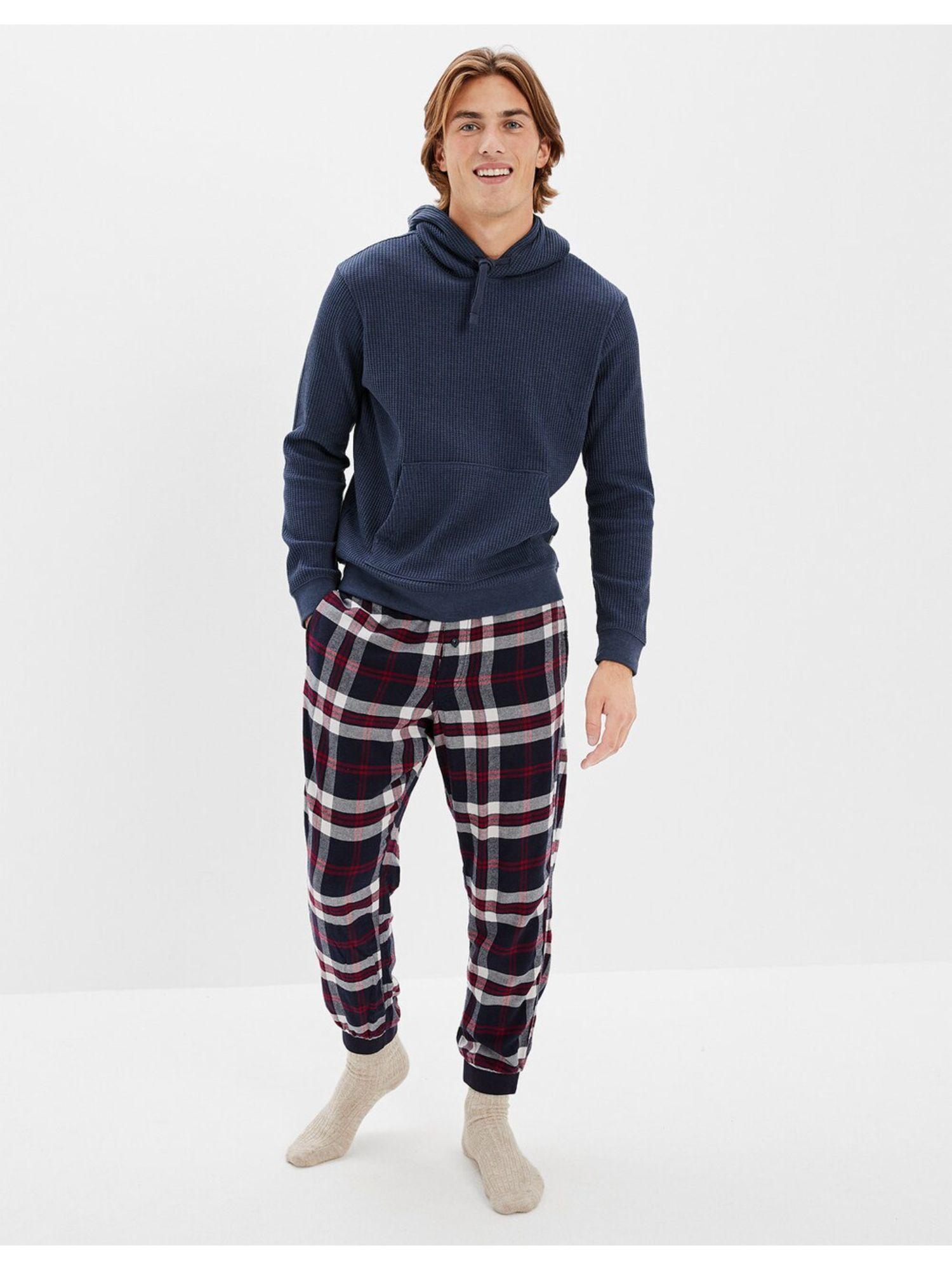 men multi-color flannel joggers