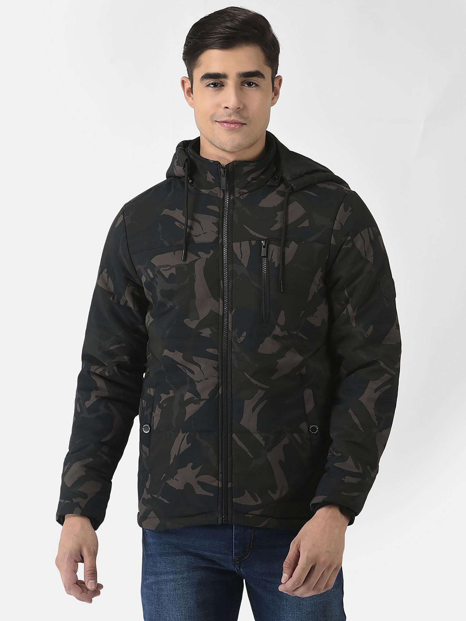 men multi-color jacket in camouflage print