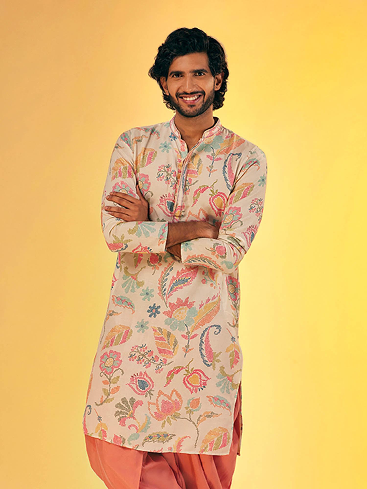 men multi-color kurta