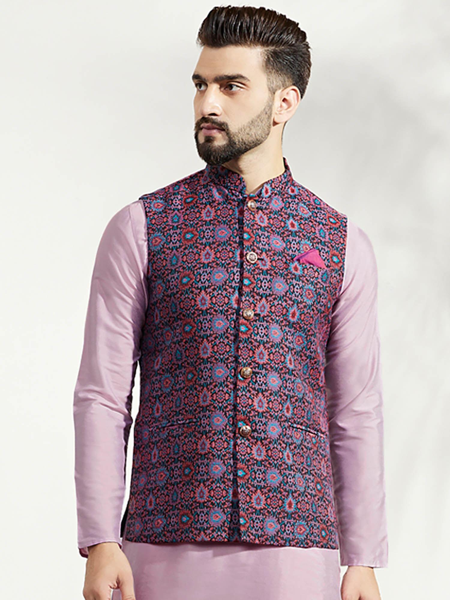 men multi-color nehru jacket