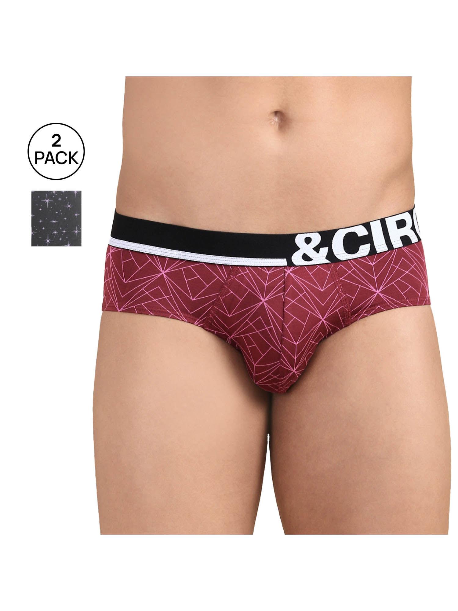 men multi-color regular fit printed briefs (pack of 2)