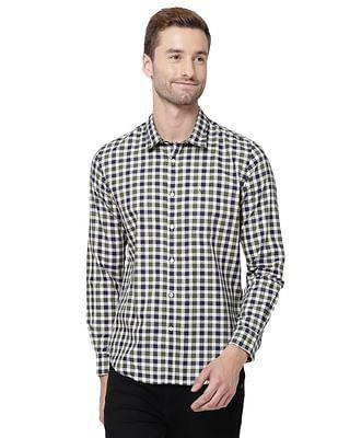 men multi colour modern fit check casual shirt