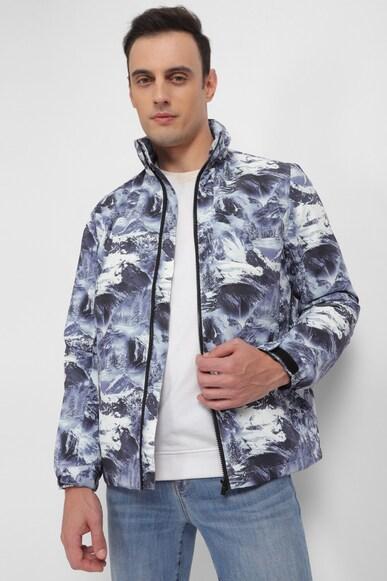 men multi print full sleeves casual jacket
