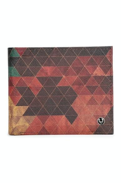 men multi print leather wallet