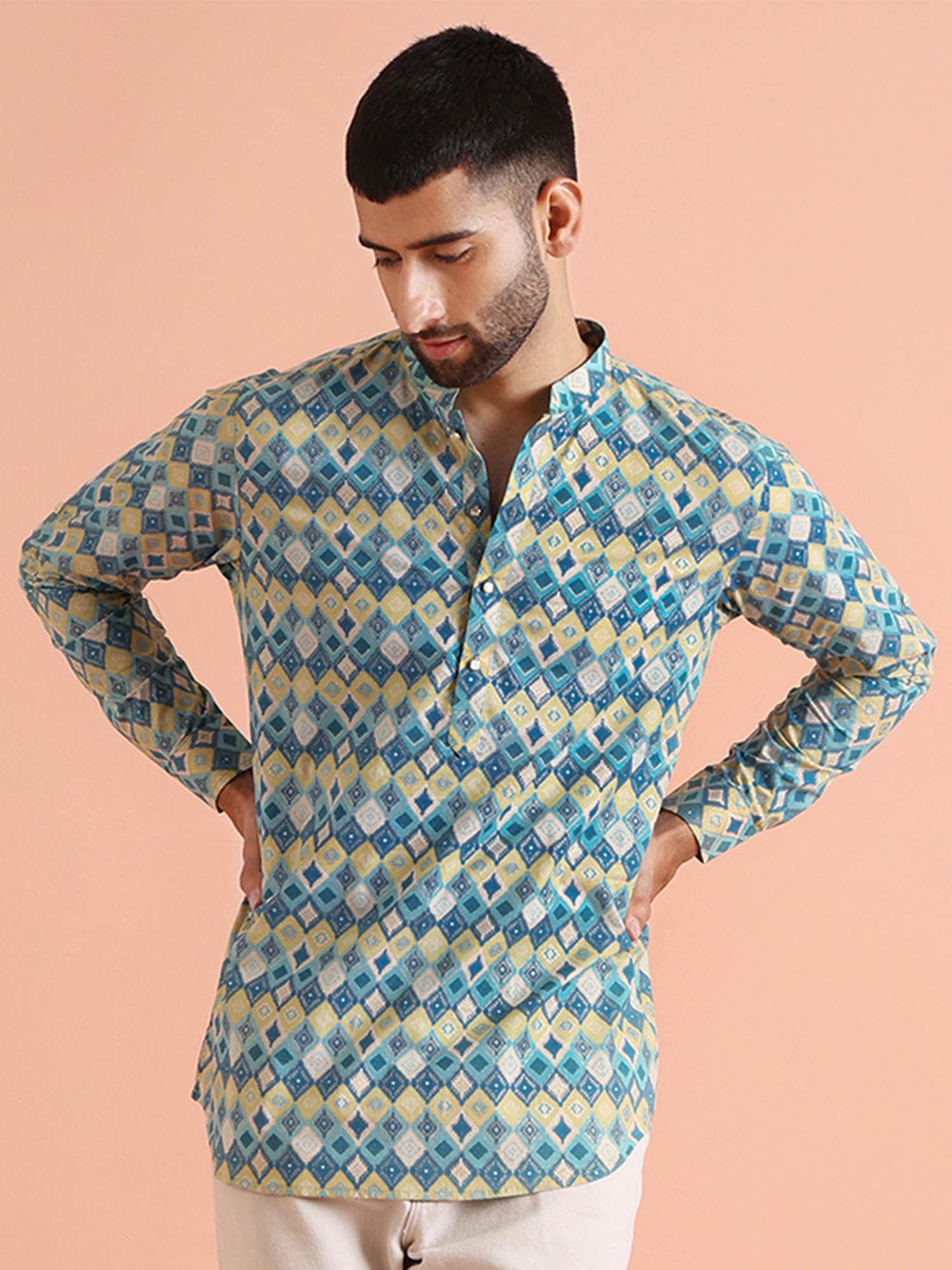 men multi short kurta