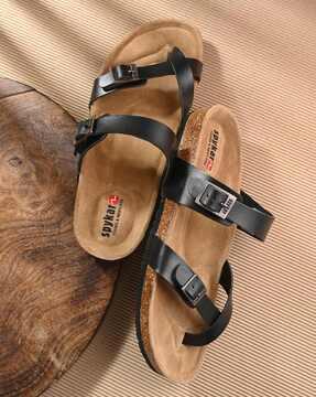 men multi-strap sandals with buckle fastening