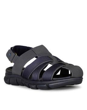 men multi-strap sandals with velcro closure