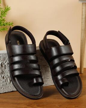 men multi-strap sandals with velcro fastening