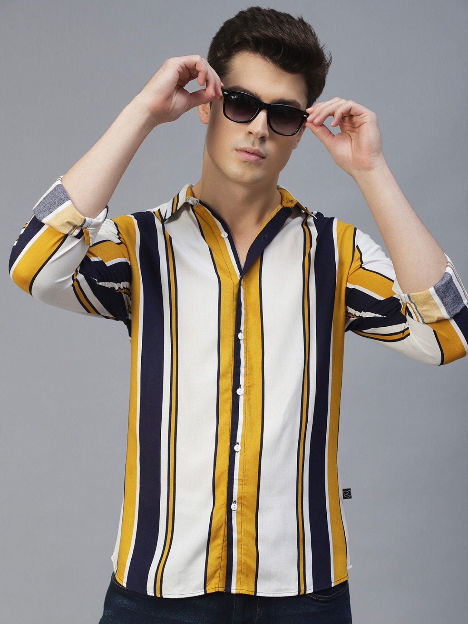 men multi vertical stripes full sleeves shirt