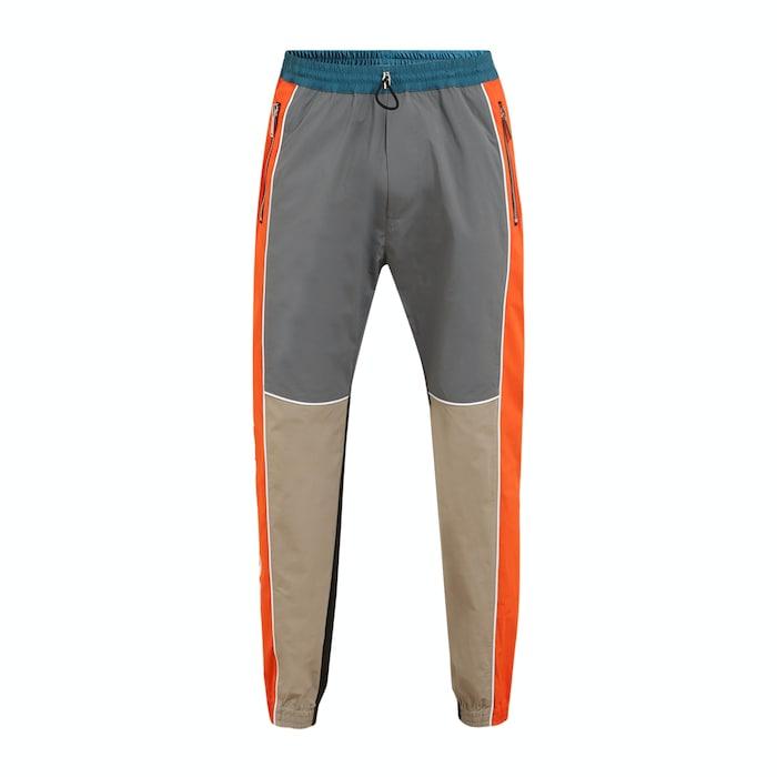 men multicoloured colorblocked side branding joggers