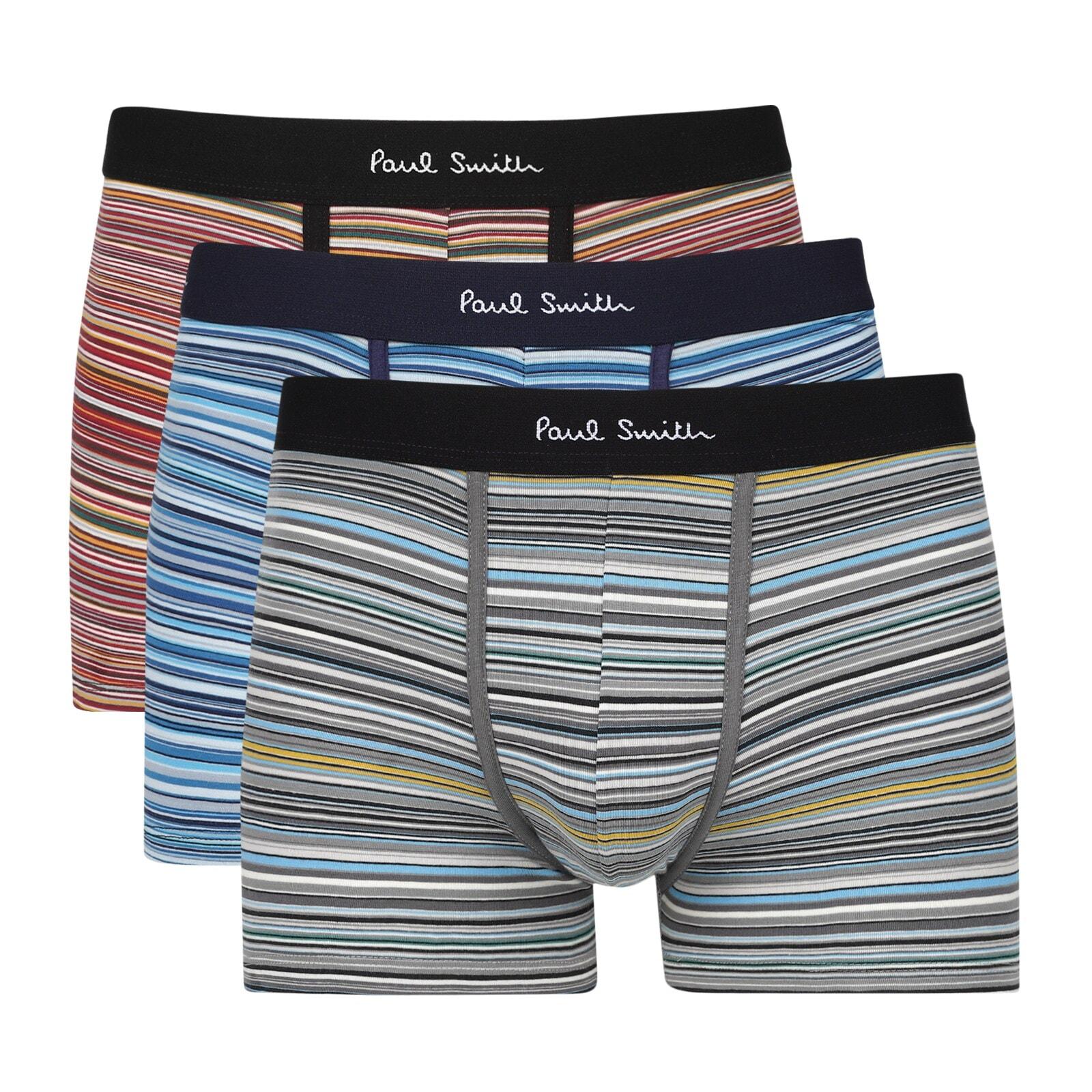 men multicoloured pack of 3 striped trunks